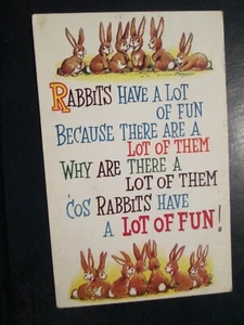 Bamforth Comic Postcard No 2150 "Rabbits have a lot of fun ..." unposted - Picture 1 of 2