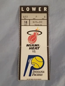 Indiana Pacer v Miami Heat NBA Basketball Ticket 1990-1991 season? Reggie Miller - Picture 1 of 2