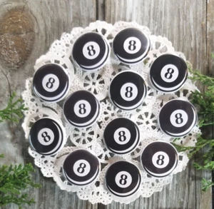 10 Pins * 1 1/4" PINBACK Buttons 8 Ball Pins  USA NEW In packages - Picture 1 of 5