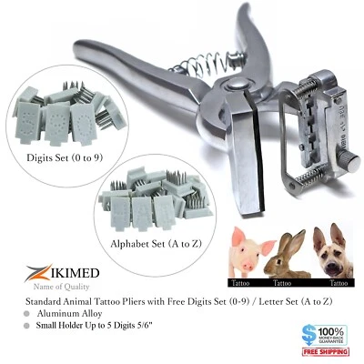 ZIKIMED Standard Tattoo 5/16" 5 Digits Marking Pliers for Livestock Animal