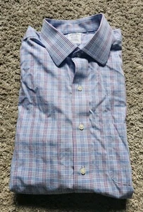 Brooks Brothers Non-Iron Plaid Button Down Long Sleeve Shirt Men's 16 1/2 x 31 - Picture 1 of 6