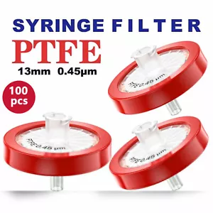 Filtros de jeringa PTFE hidrofóbico 0,45 μm 13 mm, 3000 piezas filtros de aguja, no estériles - Imagen 1 de 9
