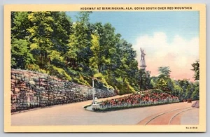 Postal Scenic Highway Vulcan View Red Mountain Birmingham Al UNP lino años 30 - Imagen 1 de 2