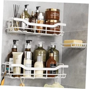 Shower Caddy 3-Pack, Adhesive Shower Organizer with Soap White - XX Large - Picture 1 of 8