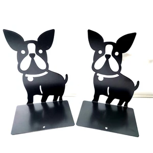 Metall 7,25 Zoll Höhe Französische Bulldogge Design Buchstützen organisieren Regale, 2 Stck. - Bild 1 von 7