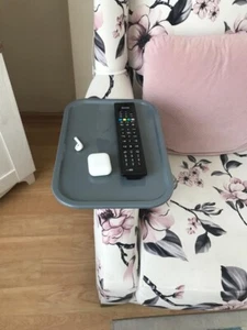 Sofa Arm Clip Table, Armrest Tray Table, Drink/Remote Control/Snack Holder, Grey - Picture 1 of 4
