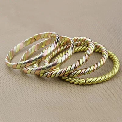 Pulsera cobre tres colores hecha a mano auténtica moda promueve la circulación sanguínea Foto 1 de 4
