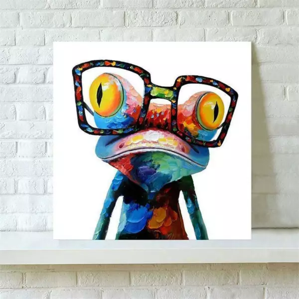 Canvas Modern HD Print Abstract Wall Art Oil Paint Poster Decor Colorful Frog