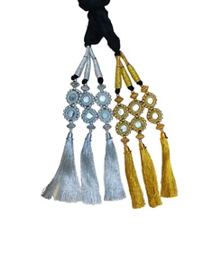 @ Indian Traditional Hair Choti Paranda Golden And Silver Color For Women - Picture 1 of 6