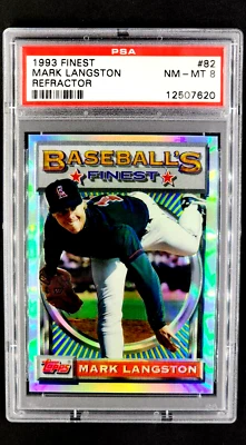 1993 Topps Finest Refractor #82 Mark Langston Angels PSA 8 NM-MT - Image 1 of 4