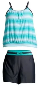 Free Tech Womens 2X Athletic Swimsuit Tankini Short Set Bathing Suit - Picture 1 of 10