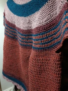 NEW autumnmind Hand crocheted sweater vest Size XL 100% Wool Chest 48" - Picture 1 of 9