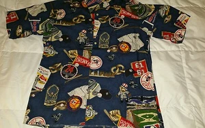 "CAMISA HAWAIANA CLÁSICA DE LOS YANQUIS DE NUEVA YORK ""BOMBARDEROS DEL BRONX!" CUCHARA REYN mediana - Imagen 1 de 11