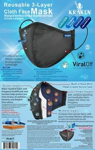 😷 2 x Face Mask Washable Reusable - Polygiene fabric ships from CANADA😷 - Picture 1 of 5