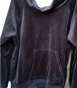 Calvin Klein Women's Black Cowl Neck Velour Sweater Sweatshirt Size XL - Picture 1 of 9