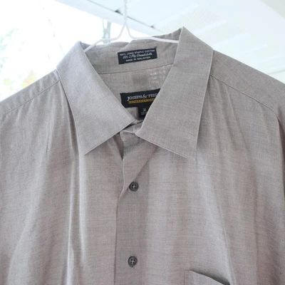 Camisa masculina Joseph & Feiss 18 32/33 botão cinza manga longa anos 80 2 dobras algodão - Imagem 1 de 4