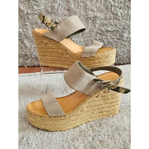 Dolce Vita Aurora Platform Wedge Sandals Women's 8 Leather Snakeskin Ankle Strap - Picture 1 of 7