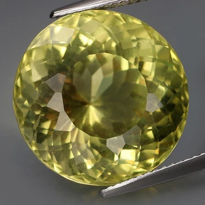21.13Ct.Ravishing Color Natural Yellow Lemon Quartz Round 17mm.Full Fire&CLEAN - Image 1 of 4