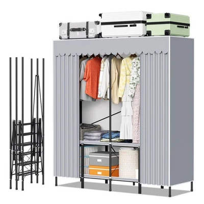 Kleiderschrank Kleiderregal Textilschrank Stoffschrank Faltschrank Flurschrank - Bild 1 von 4