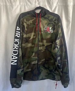 Nike Air Jordan Windbreaker Jacke Herren S Camo Hoodie Full Zip - Bild 1 von 12