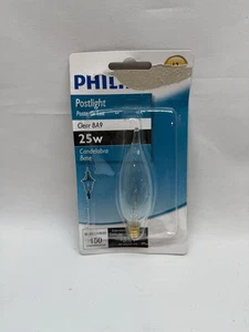Philips Postlight Candelabra Base, Clear BA9, 25W Light Bulb, 150 Lumens - Picture 1 of 2