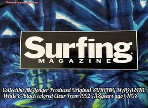 RARE ORIGINAL SURFING BLK & WHITE DECAL STICKER NOS FRM 1992 SURF SAN CLEMENTE - Picture 1 of 2