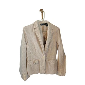 Relativity cremefarbener Blazer Jacke hellbraun gestreift Größe S - Bild 1 von 3