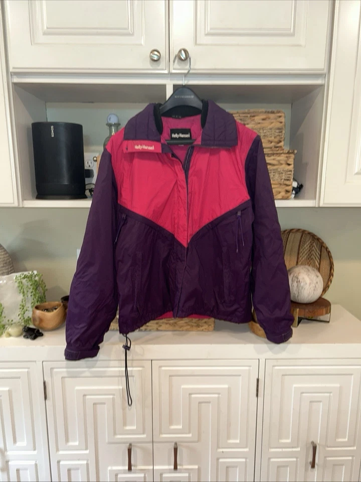 Chaqueta Helly Hansen M Colorblock Vintage con Capucha, Bolsillos, Años 90, Y2k Púrpura/Rosa Foto 1 de 4