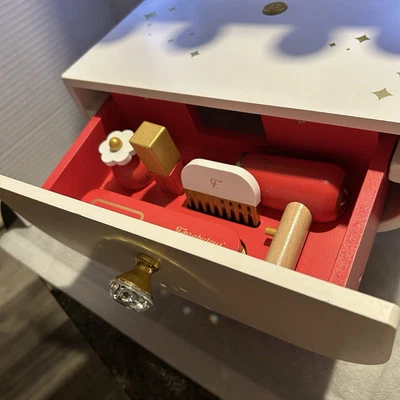 FAO Schwarz Table Top Make Up  Hair Wooden  Play Set Vanity (17”x12”)  Lights - Image 1 of 4