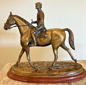 🔥Thoroughbred Horse & Equestrian MCM Art Deco Solid Bronze Sculpture Statue - Picture 1 of 16