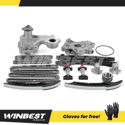 Kit de cadena de distribución bomba de aceite bomba de agua para Ford F-150 Mustang 2015 2016 2017 5,0 L Foto 1 de 4