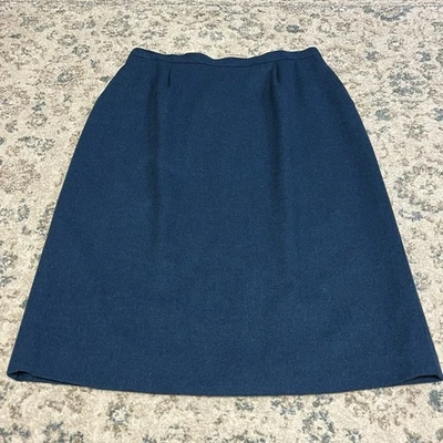 Pendleton Wool Skirt Womens Size 14 Blue Straight Lined Modest Pockets 80s 90s - Image 1 of 4