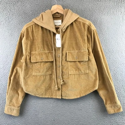 Новый American Eagle Outfitters вельвет с капюшоном укороченный куртка женщин размер S - Изображение 1 из 4
