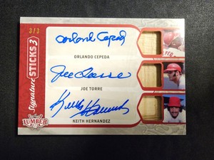 2022 Leaf Lumber Signature Sticks BAT/AUTO Card! Cepeda-Hernandez-Torre! #3/3!