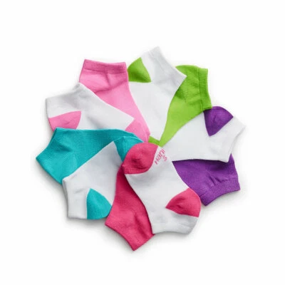 Paquete de 10 calcetines Hanes de corte bajo EZ surtidos para niñas-G42/10 Foto 1 de 2