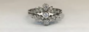 Vintage 14 Kt Weißgold Diamant Ring, Ringgröße 7,5 - Bild 1 von 4