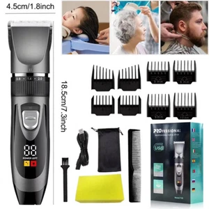 NEW Professional Hair Clippers Cordless Beard Trimmer Hair Trimmer Clippers Set - Picture 1 of 16