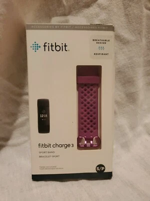 New, Purple Fitbit Charge 3 Sport Band, Bracelet Sport, FB168SBLVS, Small - Image 1 of 3