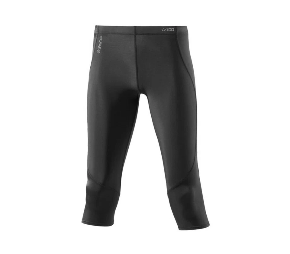 Skins A400 Women's Compression 3/4 Tights (Black/Silver) | GREAT BARGAIN - Image 1 of 1