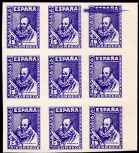 España - Edi ** EP 82Pa - Entero postal - Prueba 15 cts. azul - Bloque 9 - Imagen 1 de 1