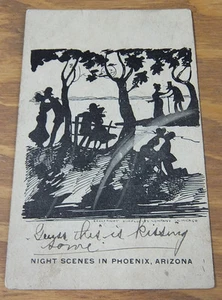 1907 Postcard//SILHOUETTE NIGHT SCENE OF PEOPLE KISSING IN PHOENIX, ARIZONA//AZ - Foto 1 di 2