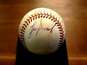 LEE SMITH YANKEE ANGELS SAVE GAME HOF SIGNED AUTO GAME USED OAL BASEBALL JSA  - Picture 1 of 4