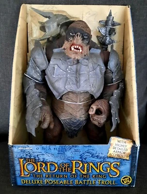 TOY BIZ Lord of the Rings LOTR Deluxe Poseable Battle Troll NEW 10" Figure 2004 - Image 1 of 4
