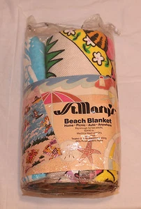 ST. SAINT MARYS MARY'S BEACH PICNIC CONCERT POOL BLANKET THROW 60X90 BALLOONS - Picture 1 of 5