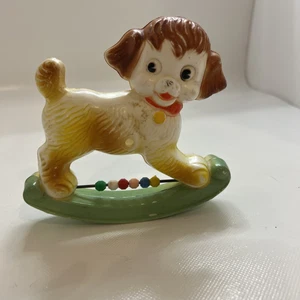 Stahlwood Toy Baby Rattle Rocking Dog #3111A Made In Hong Kong - Picture 1 of 7