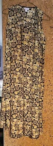 Lularoe S Joy Duster Vest Mosaic Geo Floral Black Gold Yellow Women's Small NWOT - Picture 1 of 4