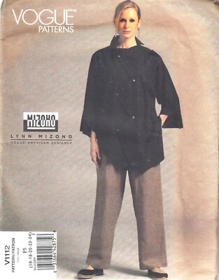 Vogue 1112 pattern Lynn Mizono uncut plus size 16-24 asymmetric shirt and pants - Image 1 of 2