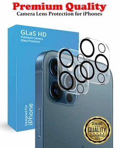 Full Cover For iPhone 11 12 13 Pro Max Tempered Glass Rear Camera Lens Protector - Picture 1 of 8