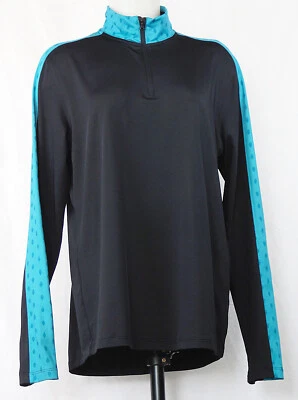 Under Armour Negro con Estampado Azul Cuarto Cremallera Pullover Ropa Activa Camisa Chaqueta L Foto 1 de 4