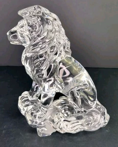 Lenox Solid Lead Crystal Large Seated Regal Lion Figurine Made Germany Vintage - Picture 1 of 8
